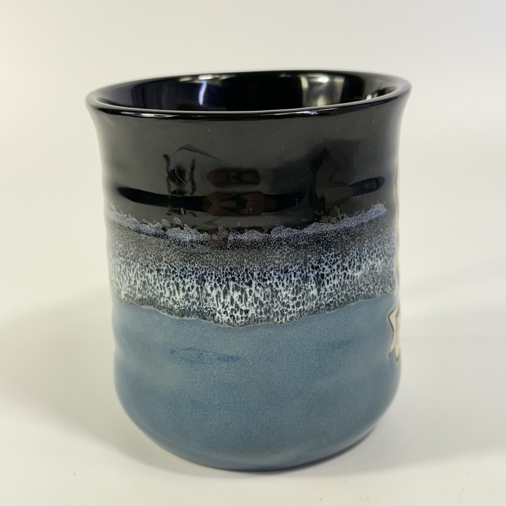 Outer Banks NC Pottery PCF Souvenir Mug Lighthouse 2 Tone Drip Glaze Large - Picture 5 of 11